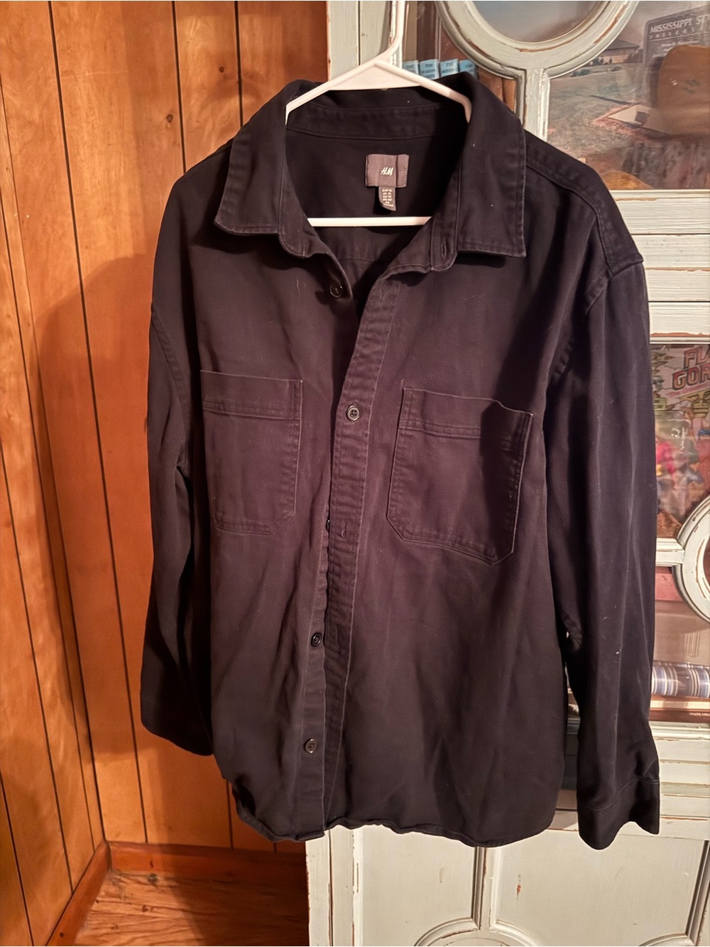 H&M Men's Black Lightweight Shirt Jacket B4 Size XL